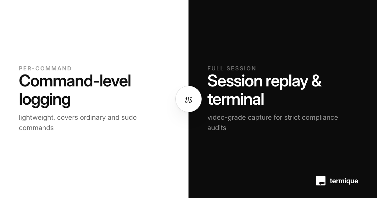 SSH session logging options compared: audit trails beyond the command log